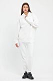Kadın Beli Ve Paçası Lastikli Üç İplik Polarlı Oversize Eşofman Takımı