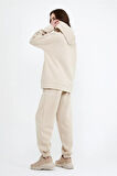 Kadın Beli Ve Paçası Lastikli Üç İplik Polarlı Oversize Eşofman Takımı