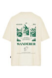 Unisex Wanderer Sırt-Ön Baskılı Oversize Tişört