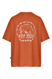 Unisex Wild West Sırt-Ön Baskılı Oversize Tişört
