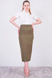 Apsen Kadın 2051/95 Haki Dokuma Kumaş Kalem Etek