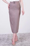 Kadın Mevsimlik Poliviskon Toka Detaylı Uzun Kalem Etek 2092/95