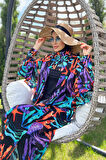Remsa Tesettür Mayo Üzerine Tek Kaftan Kimono Pareo RP004A Mercan | 2