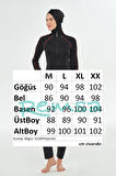 Reglan Kol Likralı Tam Kapalı Tesettür Mayo 3129 Siyah06 | XXL