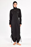 Uzun Tam Boy Tam Kapalı Tesettür Mayo 1232 Siyah05 | 3XL