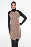 Reglan Kol Likralı Tam Kapalı Tesettür Mayo 3131 Kahve | XL