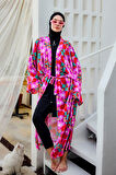 Remsa Tesettür Mayo Üzerine Tek Kaftan Kimono Pareo Pembe03 RP024 Renkpare | 1