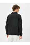 Fermuarlı Sweatshirt Cep Detaylı Yuvarlak Yaka Çıtçıt Düğmeli