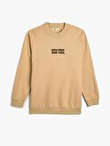 4WAM70123MK Koton Erkek  Sweat BEJ