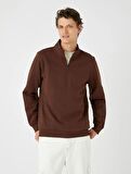 4WAM70126MK Koton Erkek Sweat KAHVERENGİ