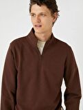 4WAM70126MK Koton Erkek Sweat KAHVERENGİ