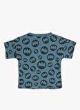 Koton Lacivert Erkek Bebek Bisiklet Yaka Kısa Kollu Baskılı T-Shirt 3SMB10364TK