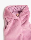 Basic Peluş Kapşonlu Yelek Kolsuz