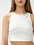 Basic Atlet Halter Yaka Nervürlü Dar Kesim