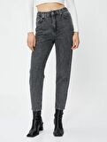 4Wal40047Md Koton Trousers Kadın Jean Pantolon SİYAH