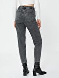 4Wal40047Md Koton Trousers Kadın Jean Pantolon SİYAH