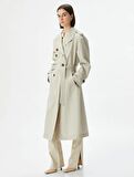 4WAK00145EW Koton Kadın Trençkot BEJ