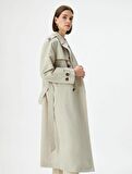 4WAK00145EW Koton Kadın Trençkot BEJ