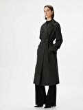 4WAK00145EW Koton Kadın Trençkot SİYAH