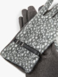 Peluş Eldiven Bant Detaylı Desenli 