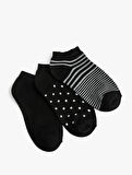 Puantiyeli 3'lü Patik Çorap Seti