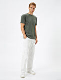 Basic Tişört Slim Fit Bisiklet Yaka Pamuklu
