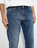 4WAM40196ND Koton Slim BRAD Erkek  Jean Pantolon KOYU İNDİGO