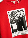 Atatürk Baskılı Sweatshirt Uzun Kollu Bisiklet Yaka Şardonlu 