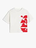 3SKG10587AK Koton Kız Çocuk T-shirt EKRU