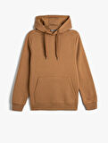 Kapşonlu Sweatshirt Kanguru Cep Detaylı Uzun Kollu