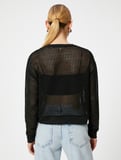 Ajurlu Sweatshirt Bisiklet Yaka