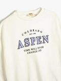 4WKG10206AK Koton Kız Çocuk  Sweat EKRU