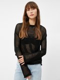 Oversize Kazak Ajurlu Örgü Bisiklet Yaka Uzun Kollu Kaşmir Dokulu