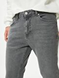 4WAM40248ND Koton Skinny JUSTIN Erkek  Jean Pantolon GRİ