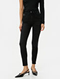 Skinny Fit Toparlayıcı Kot Pantolon Yüksek Bel Dar Paça  Dar Kesim Cepli - Carmen Jean 