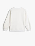 4WKG10507AK Koton Kız Çocuk Sweat EKRU