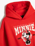 Minnie Mouse Sweatshirt Lisanslı Kapşonlu Şardonlu 