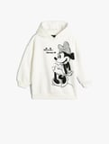 Minnie Mouse Baskılı Lisanslı Kapşonlu Sweatshirt
