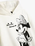 Minnie Mouse Baskılı Lisanslı Kapşonlu Sweatshirt