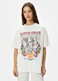 Koton U Yaka Ekru Kadın T-Shirt 4SAL10049IK