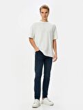 4Sam40039Nd Trousers Koton Erkek Jean Pantolon ORTA İNDİGO