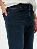 4Sam40039Nd Trousers Koton Erkek Jean Pantolon ORTA İNDİGO