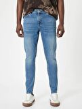 4SAM40059ND Koton Erkek Jean Pantolon ORTA İNDİGO