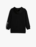 4SKB10018TK Koton Erkek Çocuk Sweat SİYAH