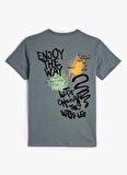 Koton Mavi Erkek T-Shirt 4SKB10101TK