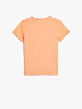 4SKG10033AK Koton Kız Çocuk T-shirt TURUNCU