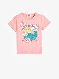 4SKG10116AK Koton Kız Çocuk T-shirt PEMBE