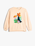 Sweatshirt Pullu Payetli Uzun Kollu Bisiklet Yaka Pamuklu 