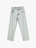 4SKG40006AD Koton Kız Çocuk Jean Pantolon LIGHT INDIGO