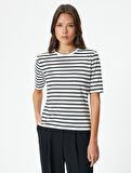 Slim Fit Tişört Bisiklet Yaka Kısa Kollu